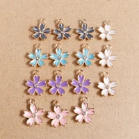 10pcs 1417mm alloy enamel crystal flower charms pendants for diy jewelry making necklaces earrings bracelets diy crafts supply