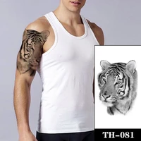 tiger head cool temporary tattoo sticker fashion waterproof animal body art arm fake realistic tatoo men women personality