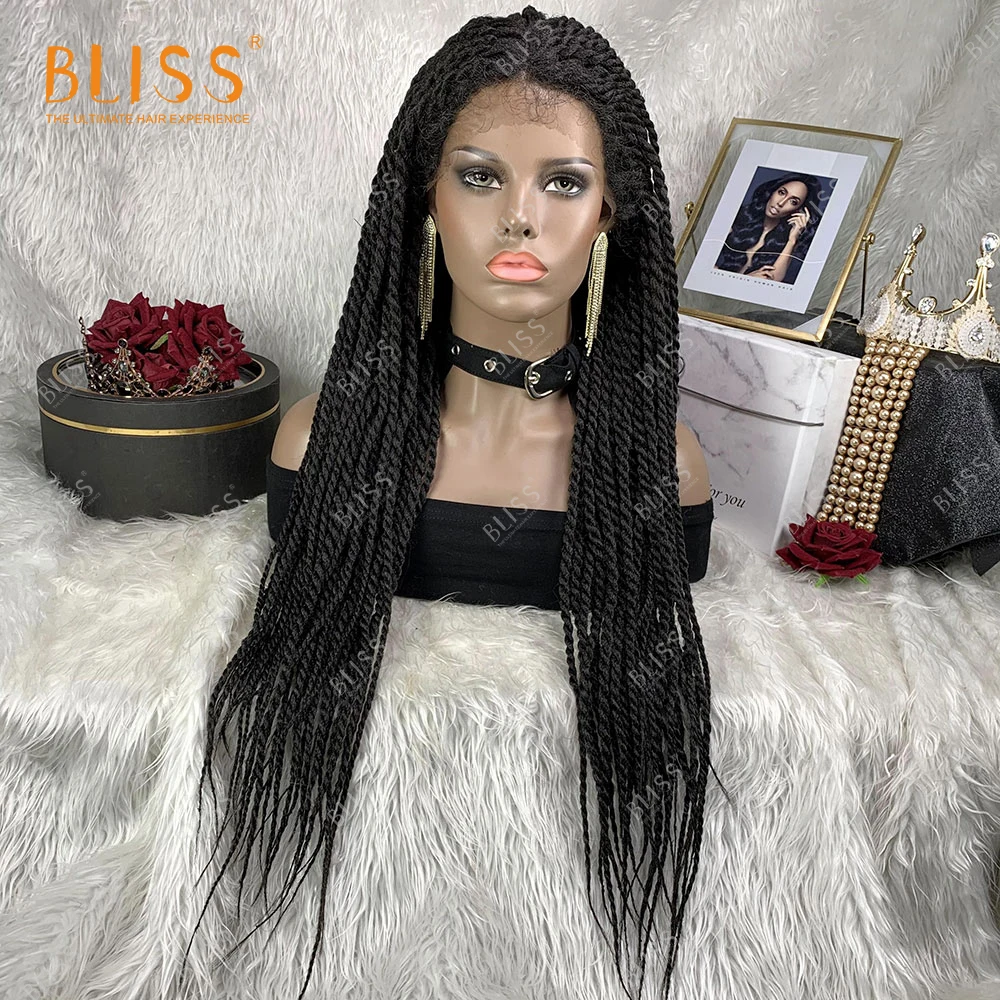 

Synthetic Lace Front Wig For Black Women Burgundy Braided wigs Braid African 30 inches Central Part Braiding hair Synthetic