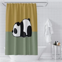 custom cartoon panda shower curtains hooks bathroom waterproof bath room home decor decoration 3d print 211201 30