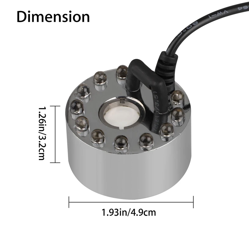 12 светодиодных ламп 20 мм одноголовый ультразвуковой распылитель увлажнитель