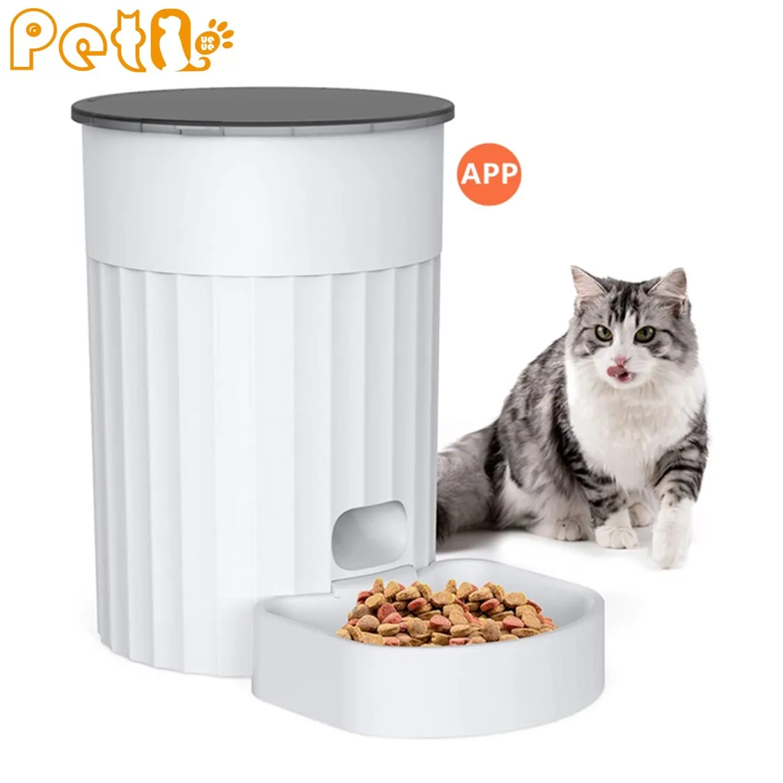 

PetQueue WiFi APP 3L Automatic Pet Feeder Timed Quantitative Smart Dog Cat Feeder Dual Power Supply Adjustable Pet Food Bowl