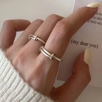 meyrroyu silver color fashion design bracelet shape pull out rings female minimalist style jewelry gift adjustable customized