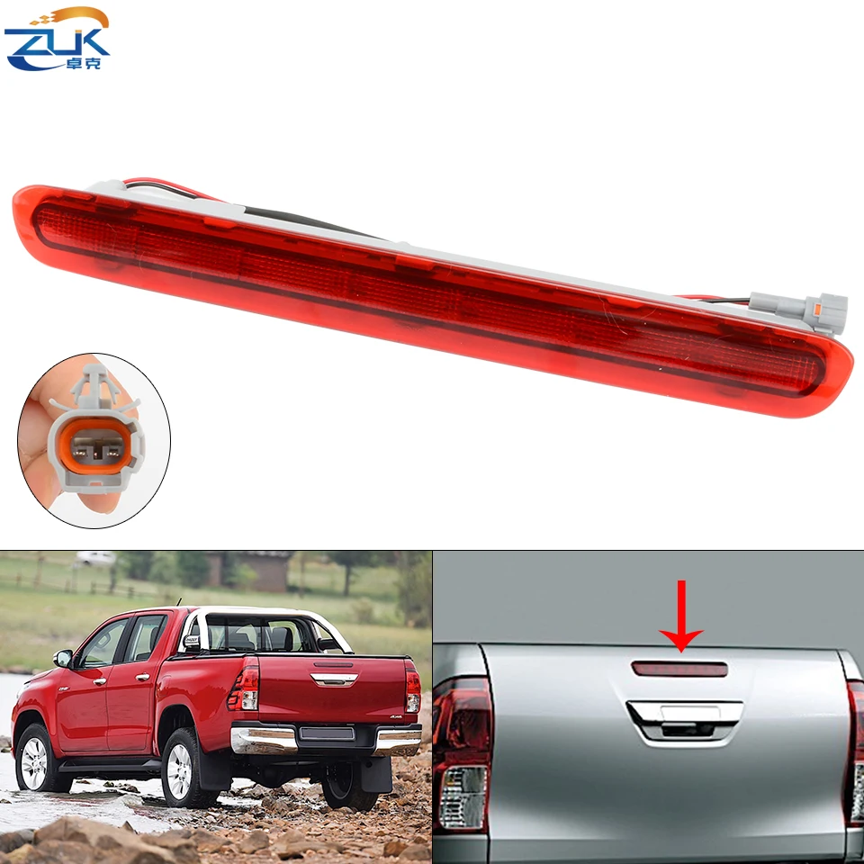 

ZUK Car Accessories LED High Mount Stop Light Additional 3rd Brake Lamp For Toyota Pick Up Hilux Revo 2015-2017 OEM: 81570-0K100
