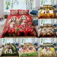 2021 3d cute dog printing duvet cover queen king size for luxury home textiles bedding set comforter quilt covers