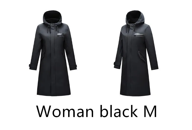 Women Black M Xiaomi PELLIOT осенне-зимнее деловое мужское Женское пальто, повседневное однотонное тонкое пальто, ветрозащитный длинный плащ, теплый мягкий уличная одежда - Цвет: Women Black M