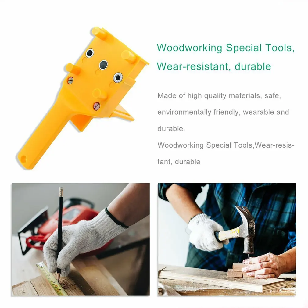 

New Multifunctional 6-10mm Woodworking Dowel Jig Drill Guide Positioning Tools With Metal Dowel Pins Drilling Hole Saw Kit