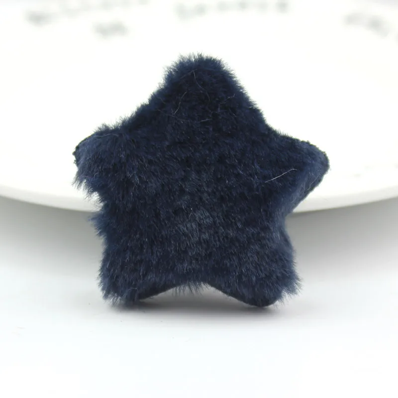 Navy blue 12 шт., 5 см, пушистые Аппликации в форме звезды для детских поделок, заколки для волос "сделай сам", нашивки ручной работы, украшения для головных уборов - Цвет: Navy blue