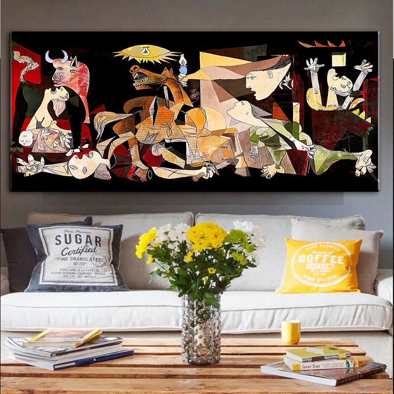 

Guernica Famous Canvas Paintings Reproductions Print On Canvas Art Prints Artwork By Picasso Wall Pictures For Living Room Wall