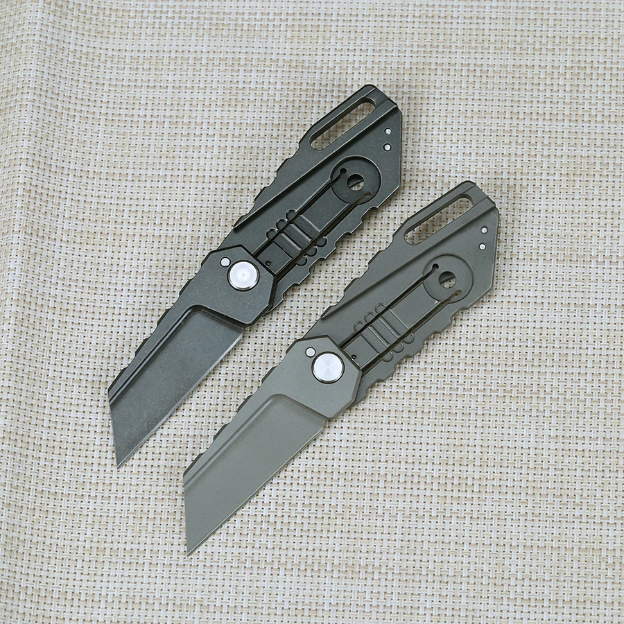Складной нож GODFUR Black STO карманный резец из титанового сплава с лезвием M390 для