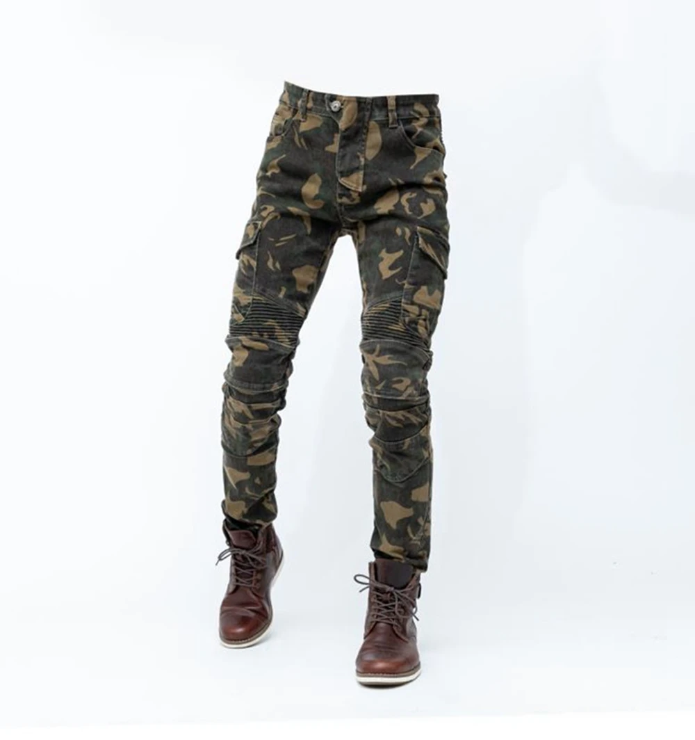 Motorbike Camouflage Jeans Motorcycle Pants Men's Trousers Moto Pants Adventure Aramid Protection Riding Touring