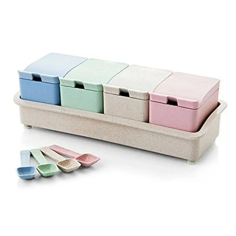 Пластиковый контейнер для приправ держатель горшки специй ящик хранения