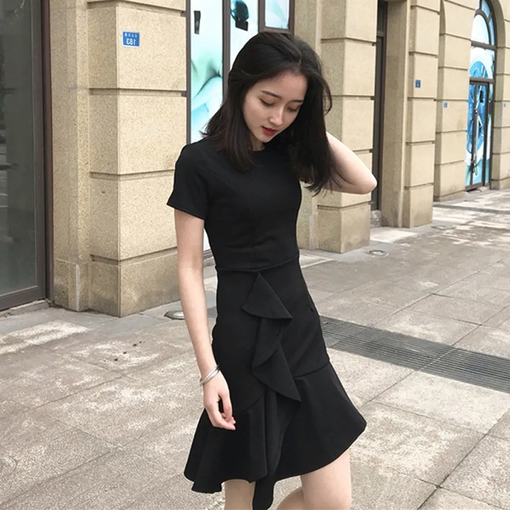 Женское платье в винтажном стиле с коротким рукавом гофрированное вечернее