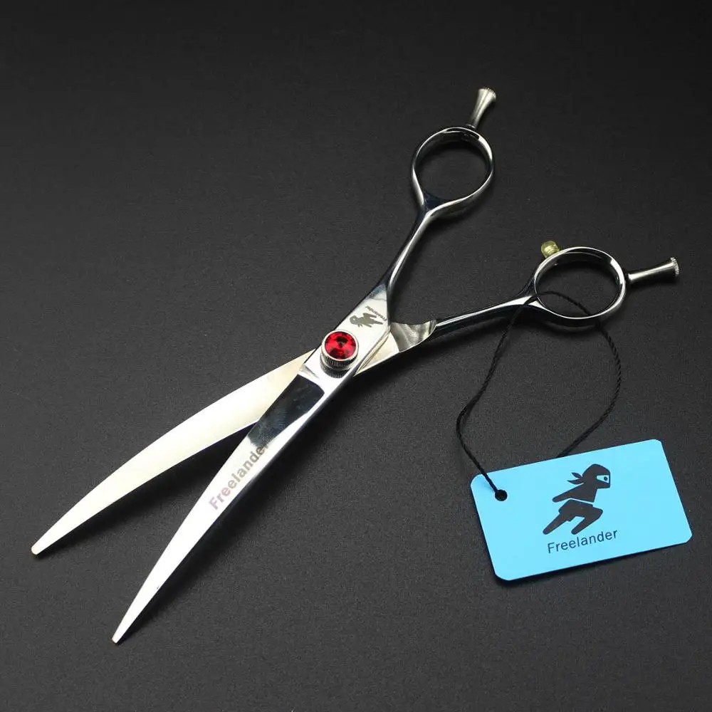7 &quot440C изогнутые ножницы для домашних животных с двойным хвостом лезвия собак