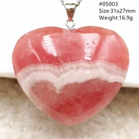 heart natural red rose rhodochrosite pendant gemstone rhodochrosite necklace jewelry 925 sterling silver aaaaa