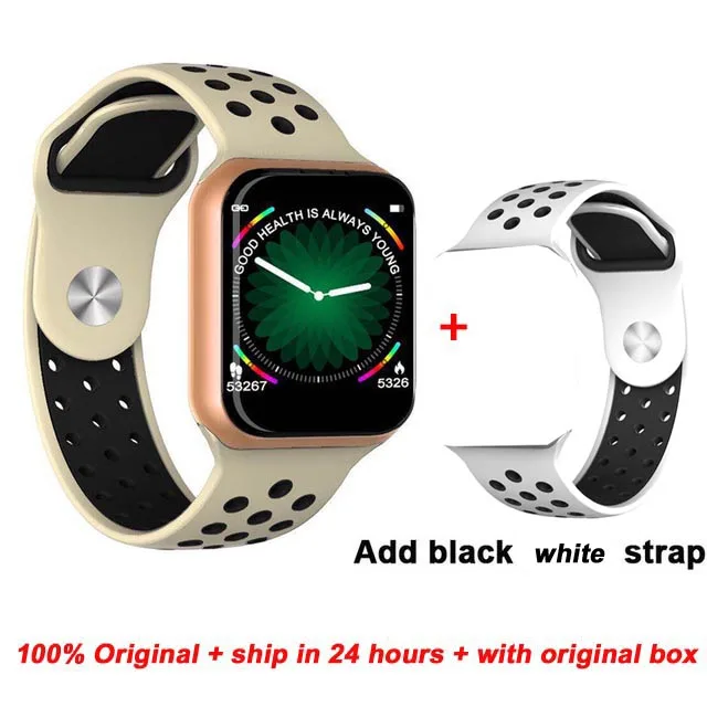 gold add white Greentiger F8 Bluetooth Смарт-часы пульсометр калории фитнес-трекер будильник IP67 Водонепроницаемый умный Браслет - Цвет: gold add white