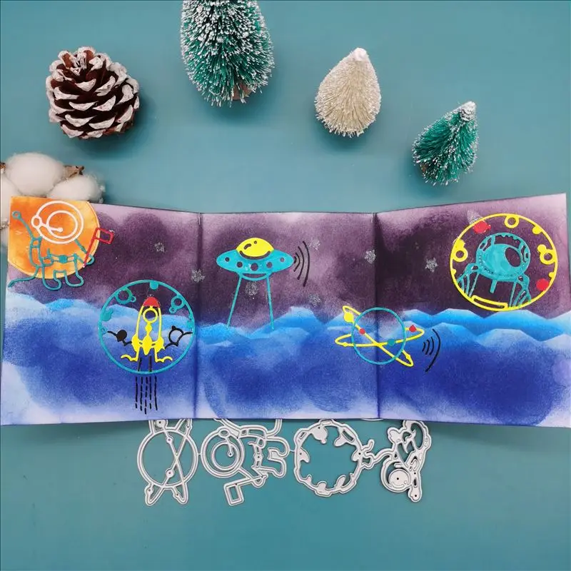 

Металлические Вырубные штампы Cosmic space, форма космический корабль, новинка, для скрапбукинга, бумаги, рукоделия, ножа, лезвия, перфоратор, тра...