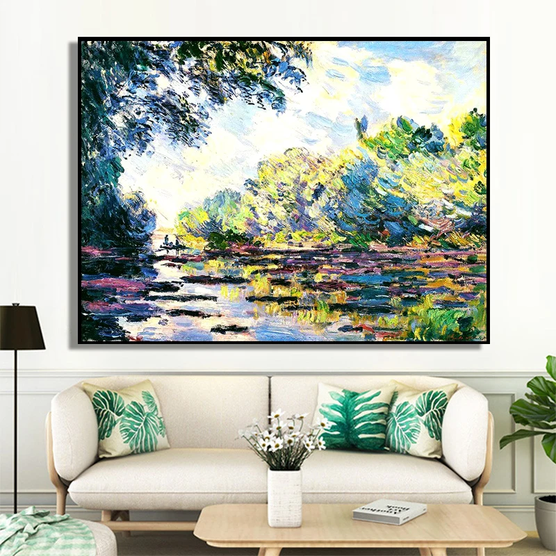 100% ручная роспись абстрактный Моне пейзаж картина маслом на холсте настенное