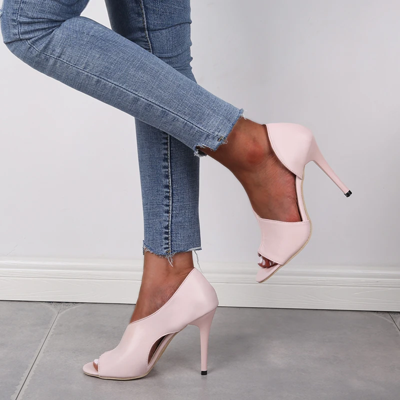 Пикантные Туфли на высоких каблуках высоком каблуке с открытым носком Сандалии