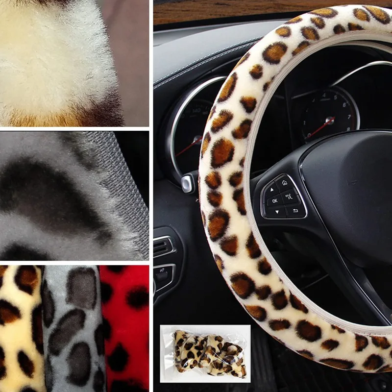 Универсальный золотистый и черный леопард из мягкого искусственного меха