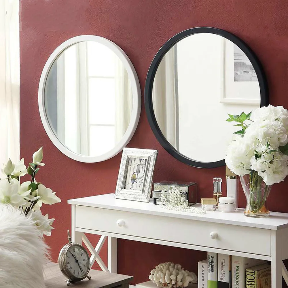 Простой деревянный Зеркальный туалетный столик настенное зеркало для