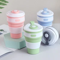 silicone folding water cup travel camping fishing portable coffee cup fall proof foldable collapsible design sense silicone cup