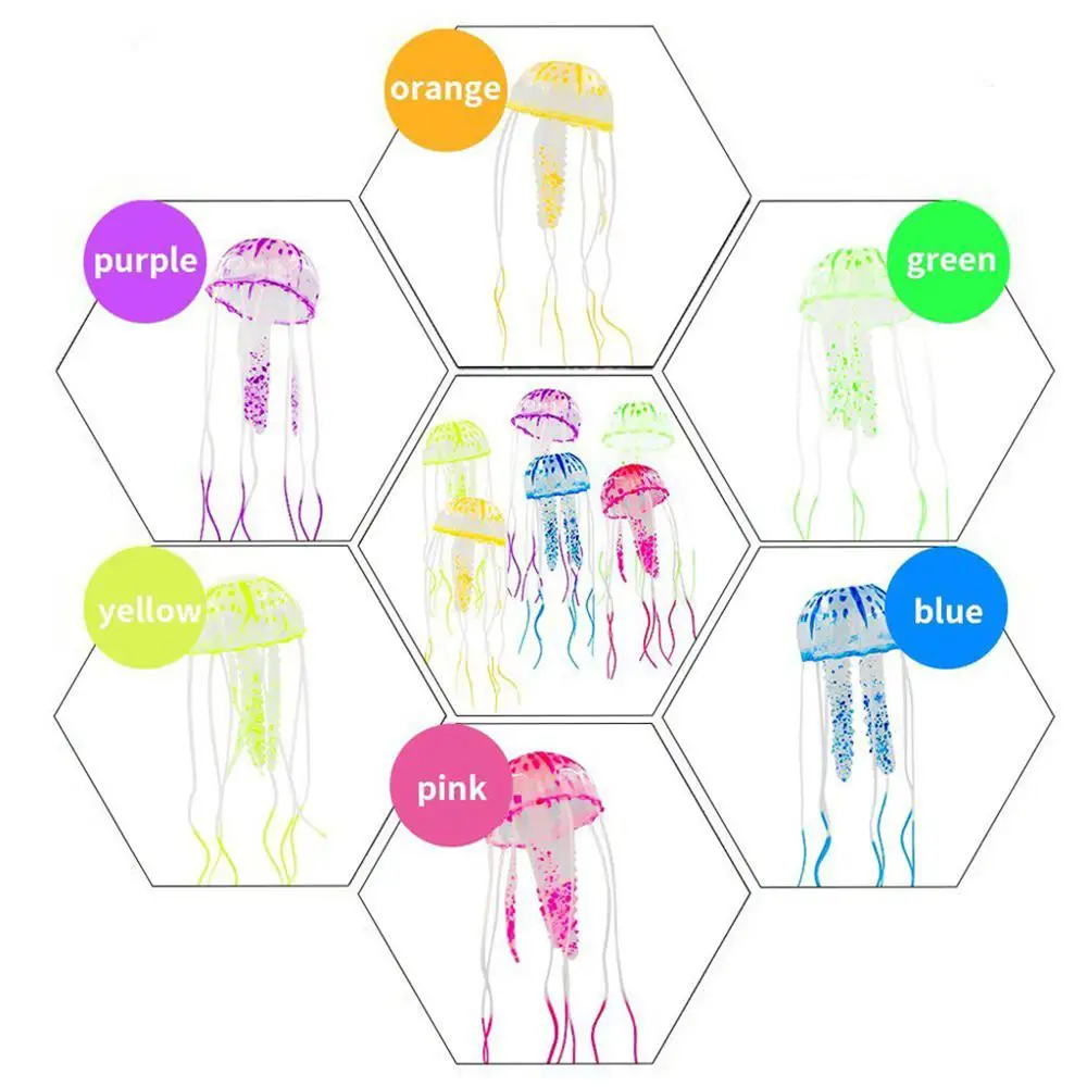 Декоративная флуоресцентная светящаяся Медуза для аквариума украшение
