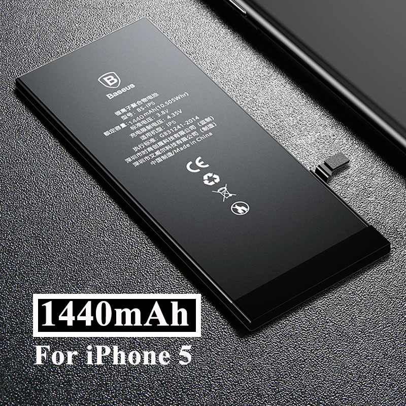 For iPhone 5 Аккумулятор Baseus для iPhone 5 5S емкостью 1560 мА/ч, Сменные Аккумуляторы для iPhone 5S с бесплатными инструментами для ремонта - Цвет: For iPhone 5
