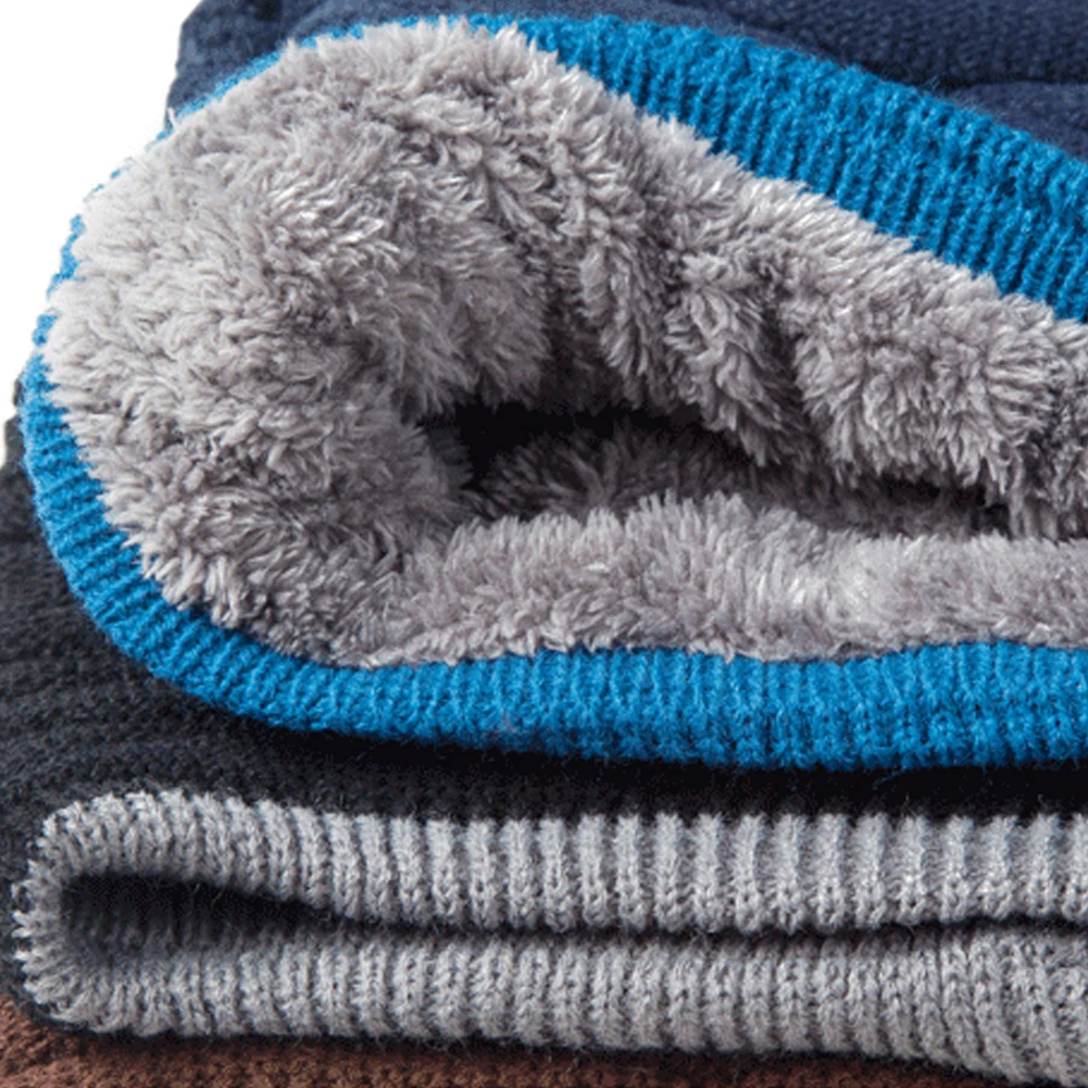 

Men's winter Hat Fashion Knitted Black Hats Fall Hat Thick And Warm And Bonnet Beanie Soft Knitted Beanies Cotton