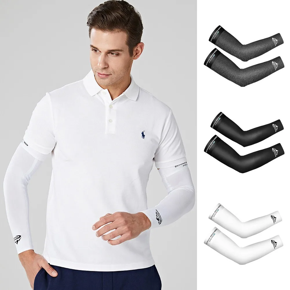 

Summer Ice Silk Sunscreen Sleeves Men And Women Sports Outdoor Riding Sleeves UV Protection Volleyball Sunscreen Sports Sleeve