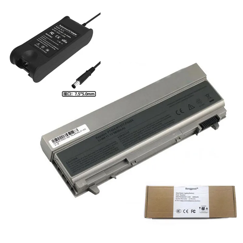 

6600mAh Laptop Battery + 19.5V 4.62A Power Charger for Dell Latitude E6400 E6410 E6500 E6510 M2400 M4400 M4500 M6400 M6500 1M215