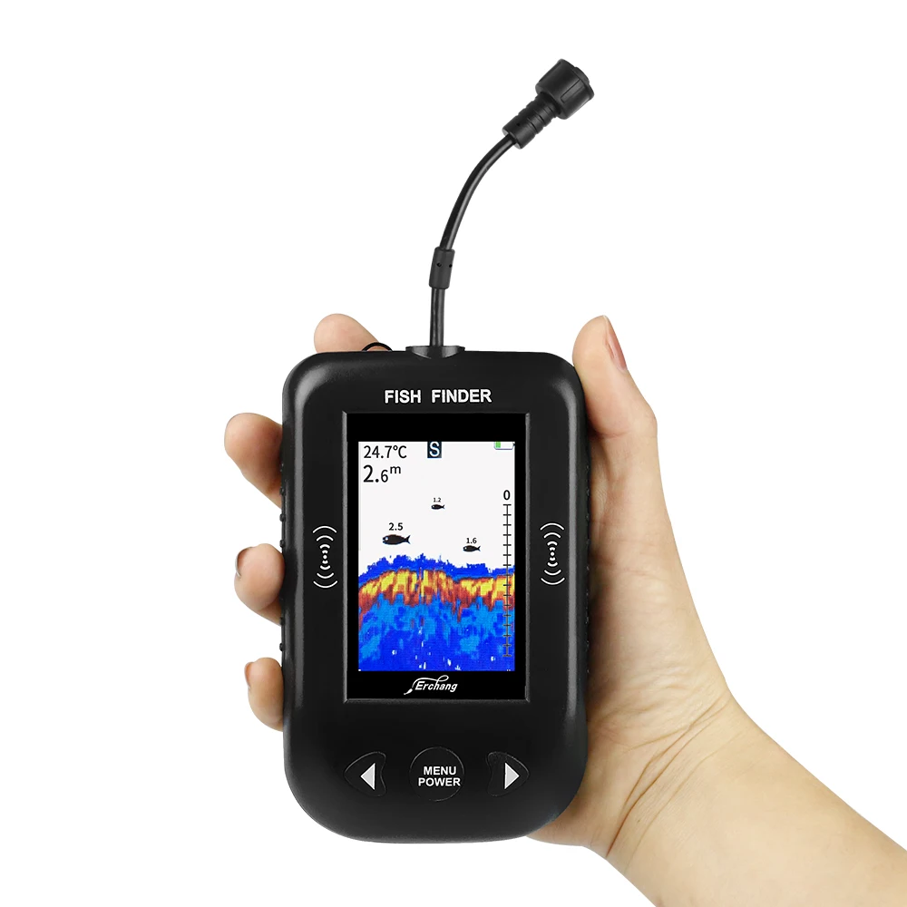 Portable Sonar Fish Finders Wire Fish Finder Bite Alarm Echo Sounder Sonar for Fishing 100M Water HD Depth Fishing Finder enlarge