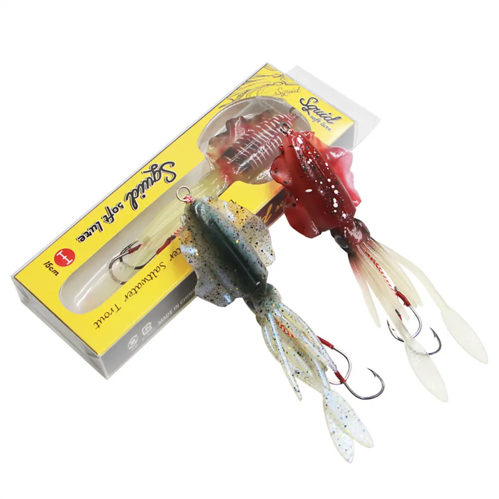 Кальмара Luer для ловля соленой воды светится в темноте Мягкая приманка рыбалки с