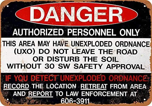 

8x12 металлический знак-опасный неразорвавшийся указ-Ретро Декор для стен, домашний декор