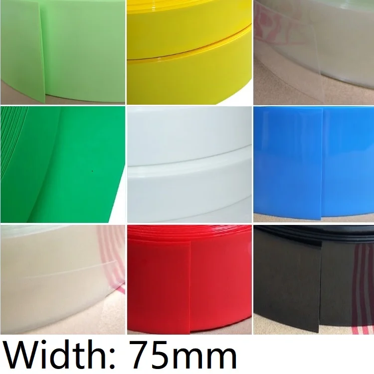 Термоусадочная трубка из пвх шириной 75 мм диаметр 48 изоляционная пленка для