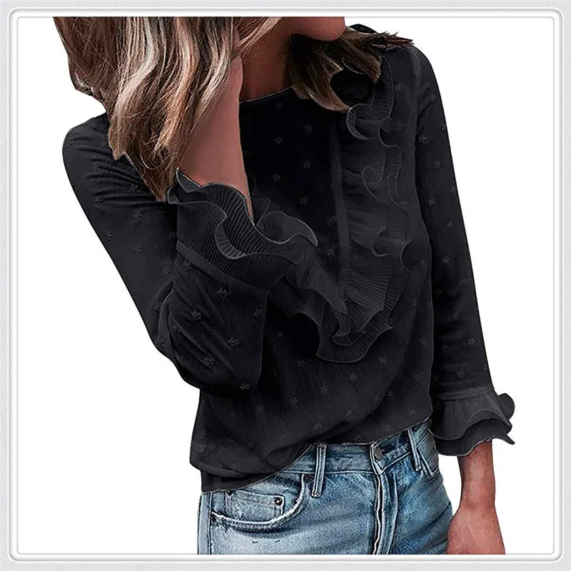 UK Женская Осенняя однотонная Повседневная футболка с длинным рукавом женские