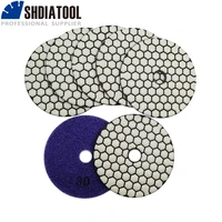 shdiatool 7pcsset dry polishing pads 100mm 30 diameter 100mm 4inch resin bond granite marble diamond flexible polishing disc