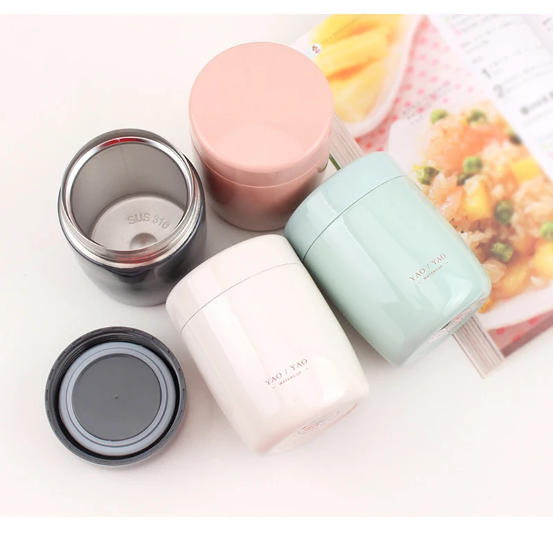 

Lunch Box Stainless Steel 260Ml Vacuum Insulated Flask Food Container Bento Box Mini Portable Leakproof Thermos Cups Soup Bottle