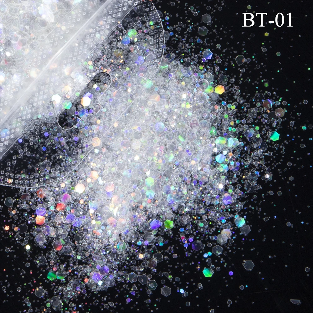 Блестки для ногтей 1 упаковка летние разноцветные дизайна розовые фиолетовые