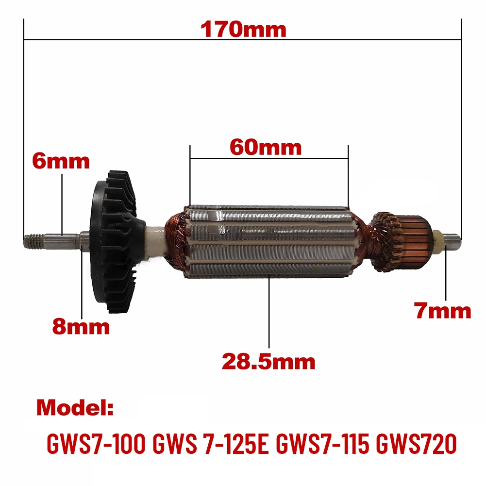 220 В арматура роторный якорь Замена для BOSCH угловая шлифовальная машина GWS7 100 GWS 7