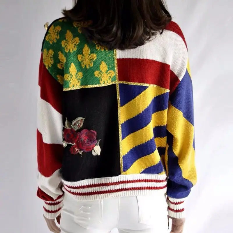 Runway Sweater Designer Luxury Pull Knitted Jumper Tops Ladies Pullovers Big Size Large Women Long Sleeve Couple Clothes | Женская