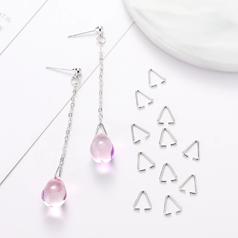 100PCS/Set Triangle Open Rings Coordinating Shape Extra Thickness Hold Sturdy Attach Easily Bend for Keychains Jewelry - купить по