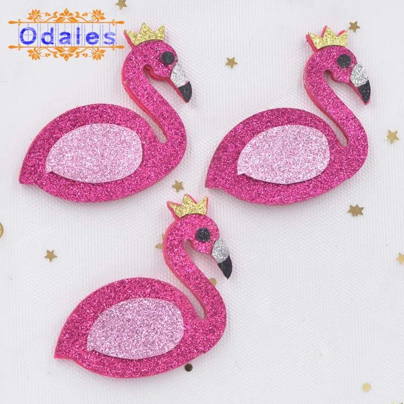 12 шт./лот большие блестящие фетровые Фламинго с золотом Corwn вечерние НКИ сделай