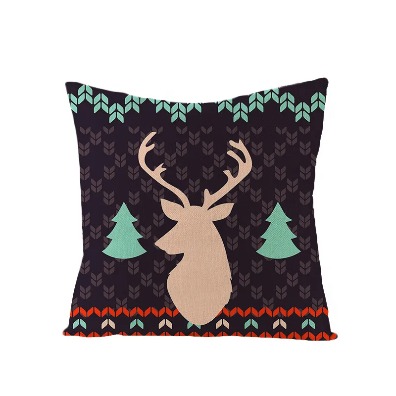 Рождественская подушка набор красный зеленый Санта Клаус Лось плед льняная