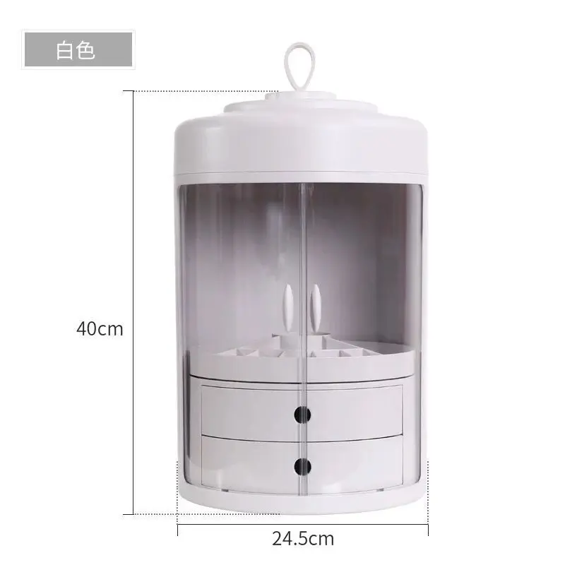 

Rotation of Cosmetic Storage Box Portable Transparent Skin Care Product Shelf Dustproof Waterproof Cosmetic Box room organizer
