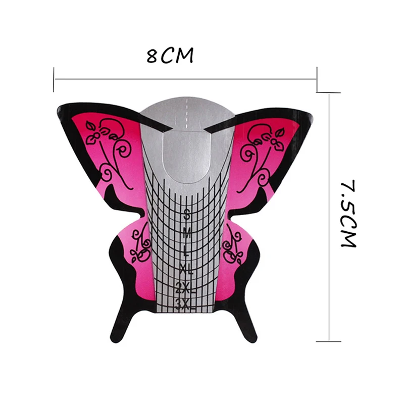 Finger Angel 50/100/500 шт бабочка дизайн формы для наращивания ногтей Nail Art Руководство советы Французский удлинитель DIY инструмент для маникюра(гель-W022