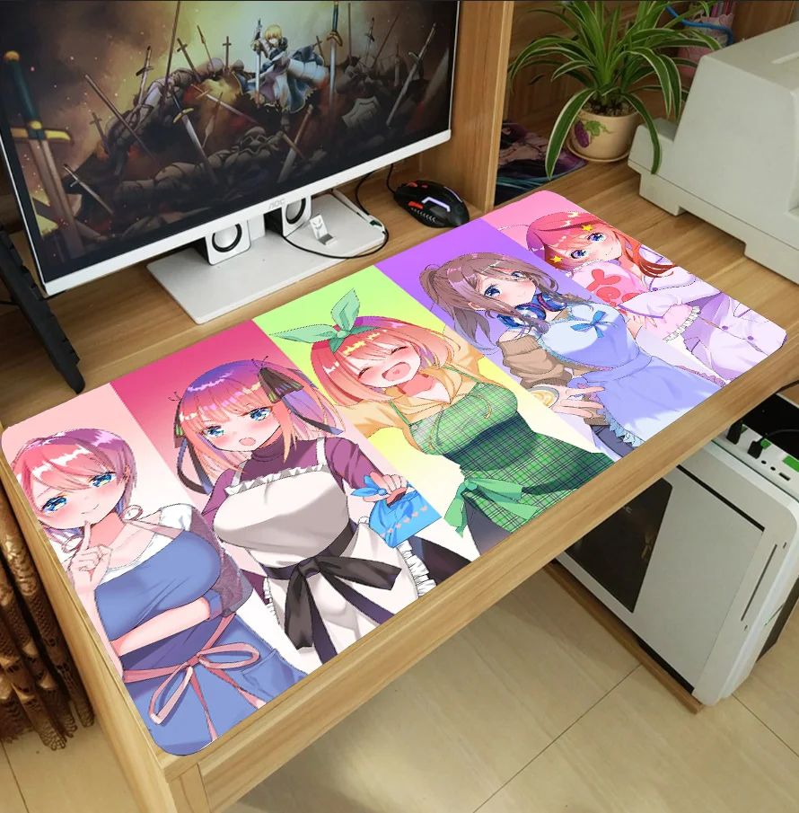 

Anime The Quintessential Quintuplets Nakano Ichika Nino Mouse Pad Laptop PC Gaming Desk Keyboard Mat Thicken Anti-Slip Playmat