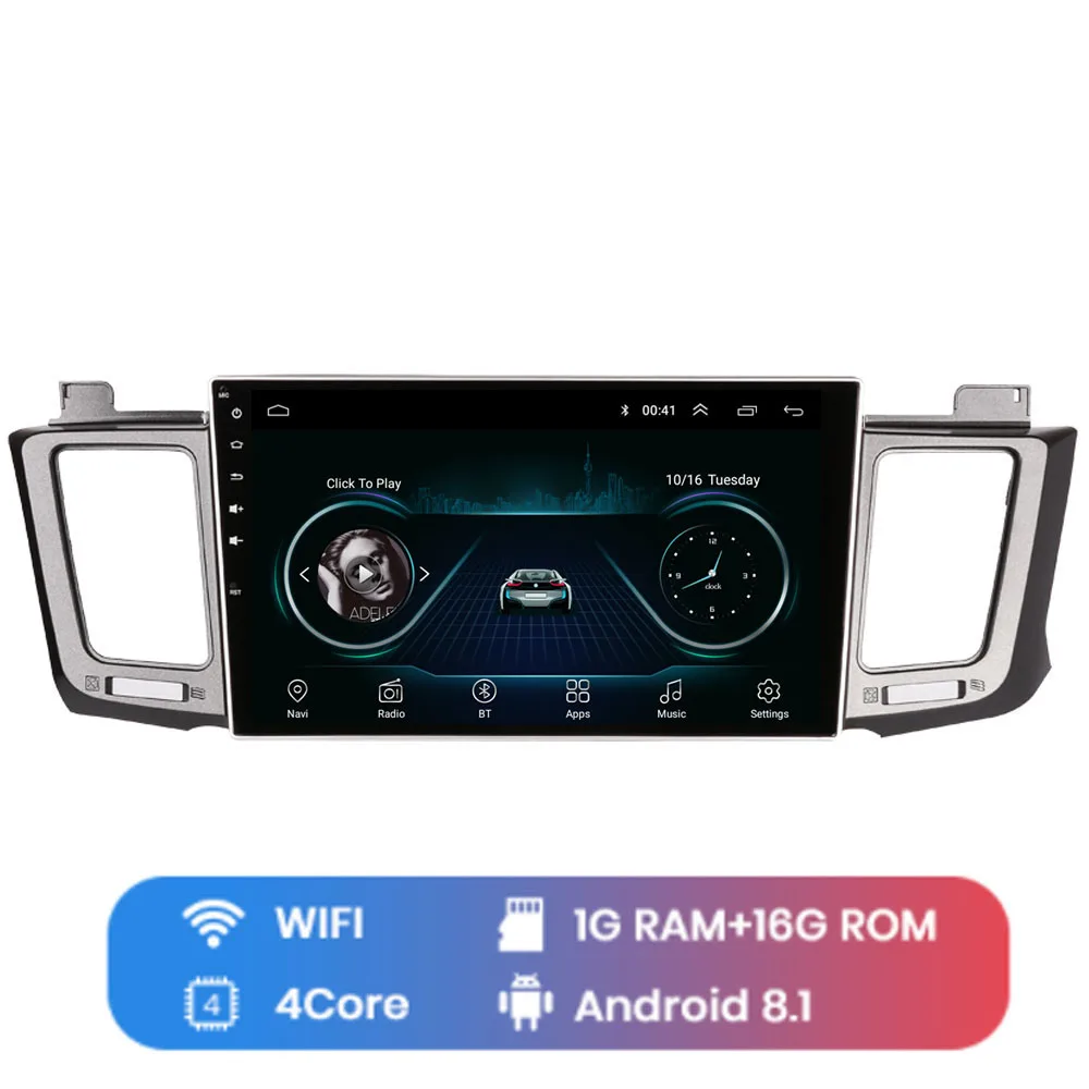 10,1 ”4G LTE Android 8,1 подходит для TOYOTA RAV4 2013 мультимедийный стерео автомобильный dvd-плеер навигация gps радио - Цвет: WIFI (1G 16G)