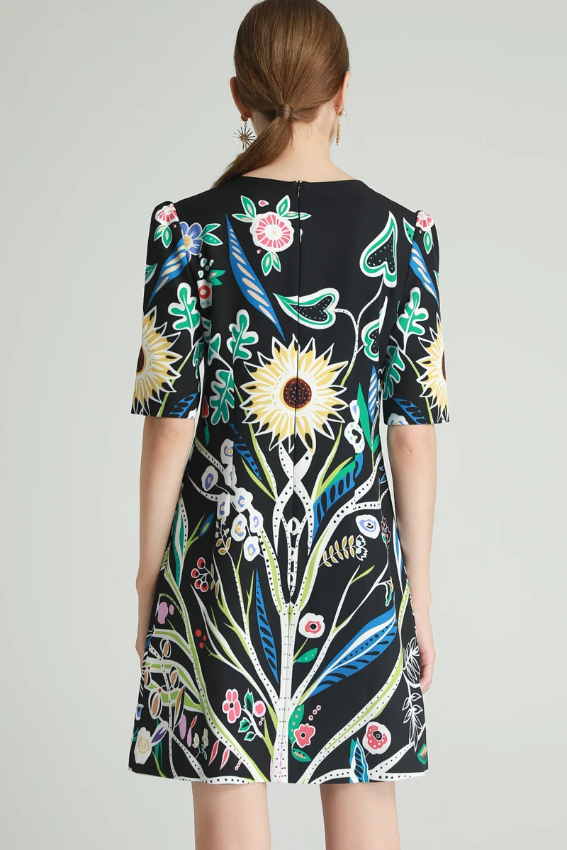 

2021 SPRING ROUND NECK SEQUIN BEADED SHORT SLEEVE DRESS