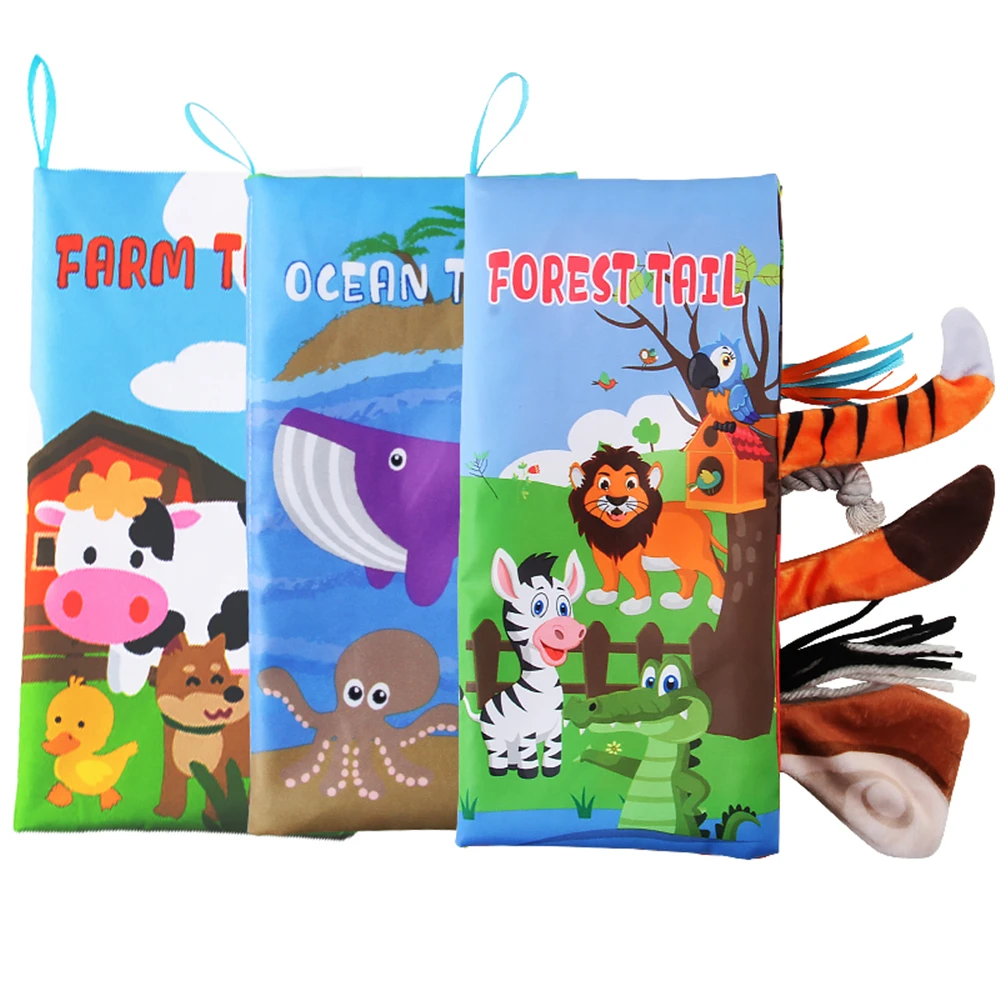 Baby Early Learning Tearing Tail Cloth Book Parent-child Interactive Sound Paper Puzzle Toy for Newborns 0 12 months | Игрушки и хобби